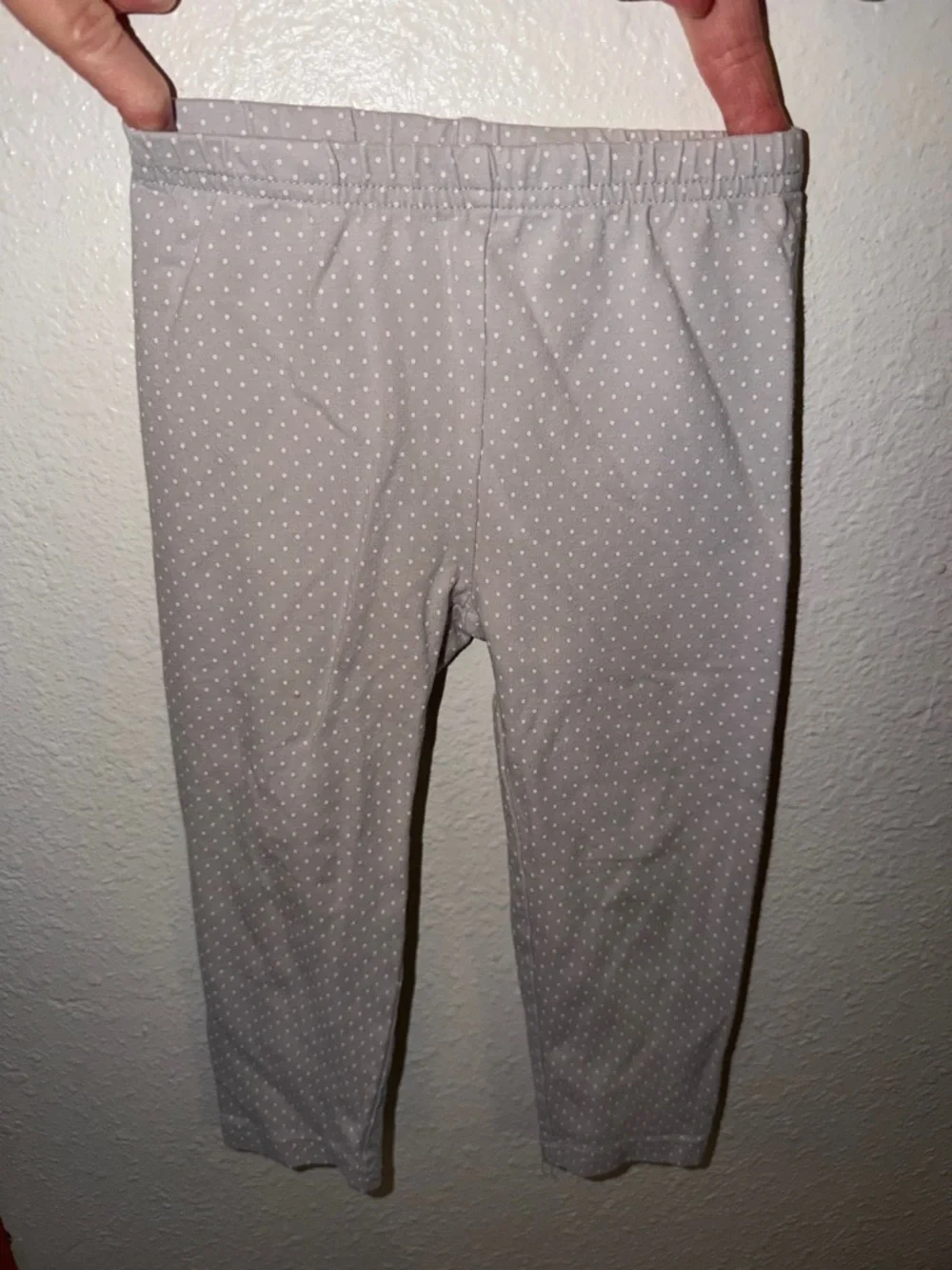 Carter's Light Gray Leggings with White Dots - Picture 1 of 3